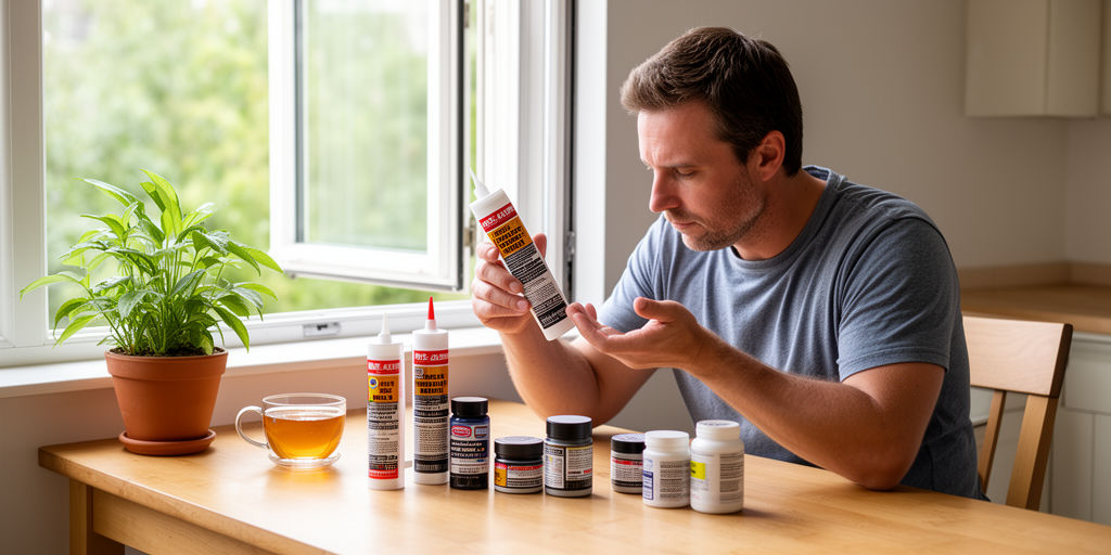 Изучение составов клеев у окна