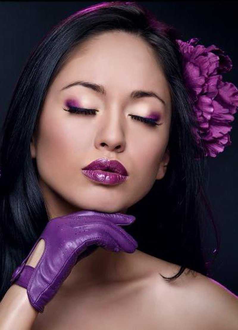 Фиолетовый макияж: 12 фото идей макияжа с сиреневой помадой, тенями и тушью