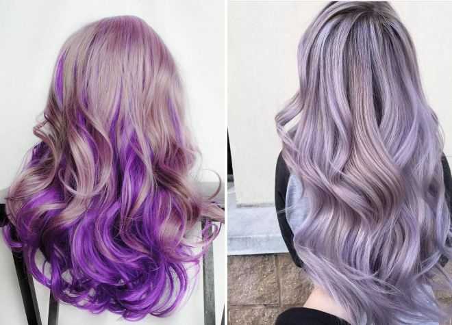 Фиолетовые пряди на темных волосах - как сделать дома и 20 идей окрашивания