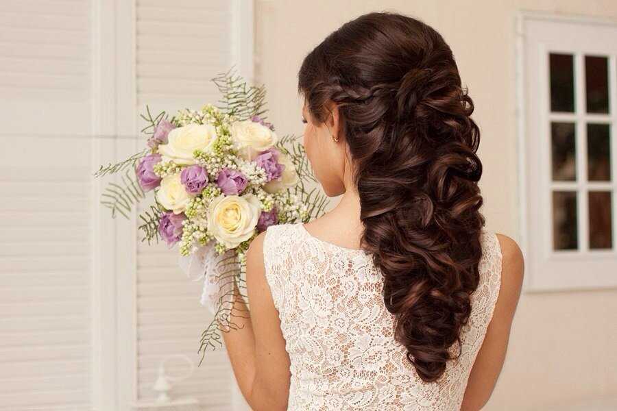 Недорогие свадебные прически на длинные волосы