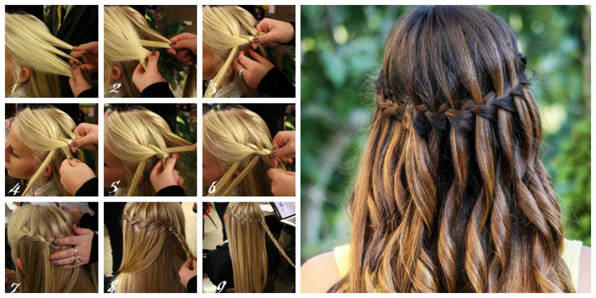 Как плести косу водопад из волос самой себе - пошаговая инструкция, фото и видео