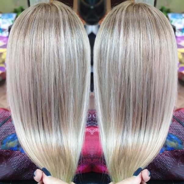 Калифорнийское мелирование на русые волосы: окрашивание на светлые и темные средней длины, прямые длинные