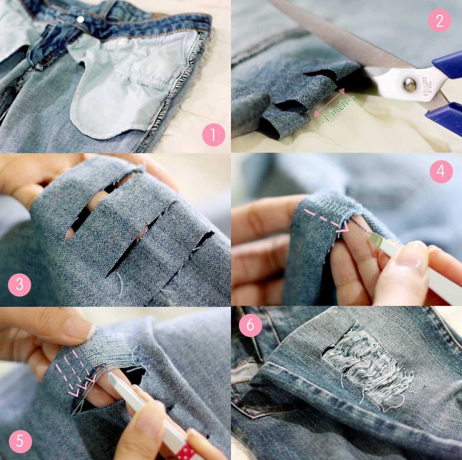 Как сделать потертости на джинсах в домашних условиях и способы сделать состаренный рваный эффект