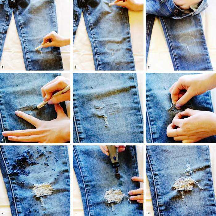 Как сделать потертости на джинсах? - красиво своими руками