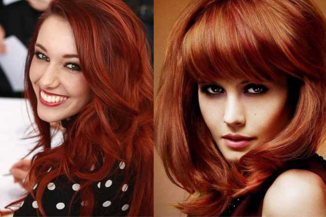 Темно-красный цвет волос: фото красного цвета с оттенком омбре и мелирования
