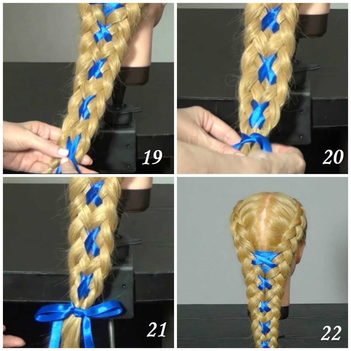 2021 плетение кос с лентами