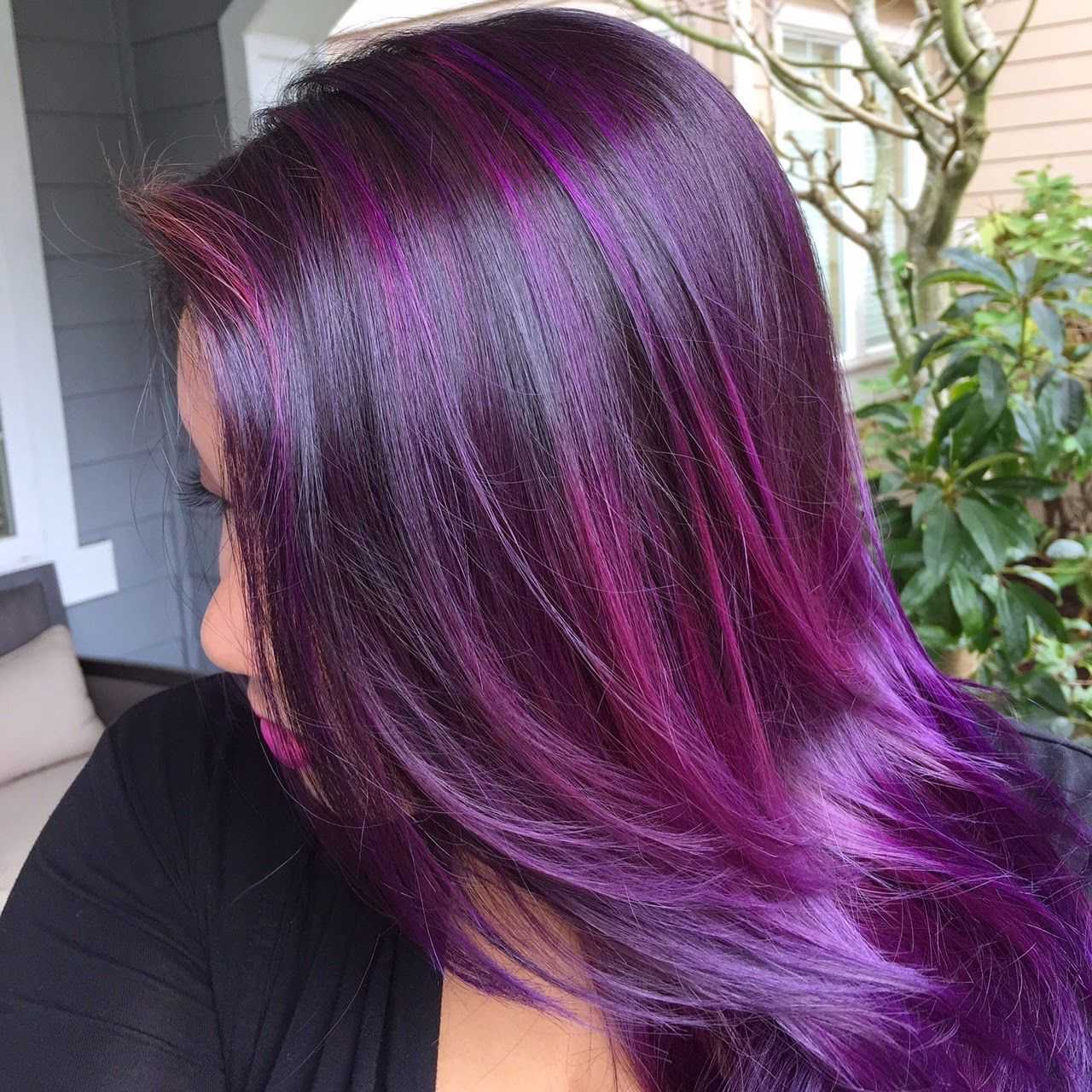 Фиолетовый цвет волос популярные оттенки и способы окрашивания фото