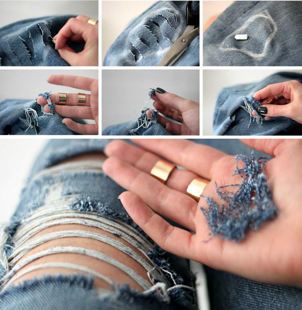 Как сделать потертости на джинсах своими руками в домашних условиях: мастер класс