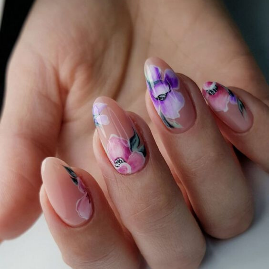 Самые красивые ногти на весну. Маникюр с цветами. Весенние ногти. Маникюр весь.
